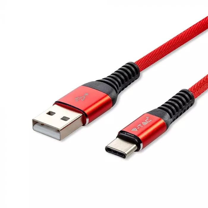Kabel USB Typ-C 1M 2.4A Czerwony 