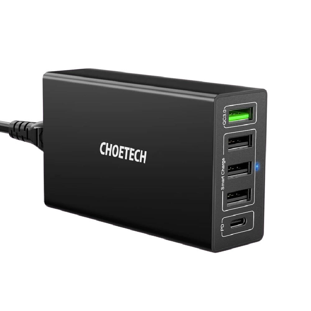 Q3-4U2Q Black Ładowarka sieciowa 5xUSB Quick Charge 3.0 60W Power Delivery