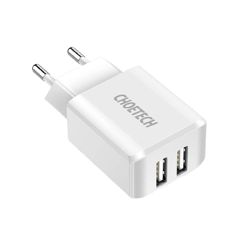 C0030 White Ładowarka sieciowa 2xUSB 2.2A 12W